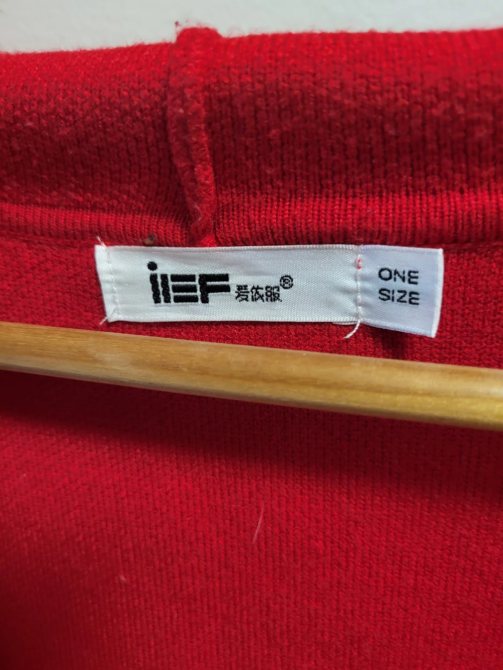 IEF/Love Clothes Red Hooded Open Longline Coatigan OSFA